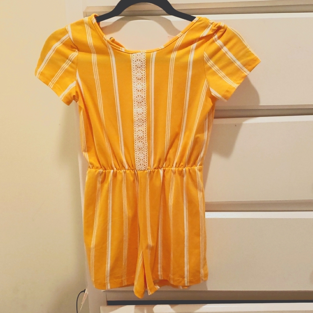 Yellow striped kids bodysuit